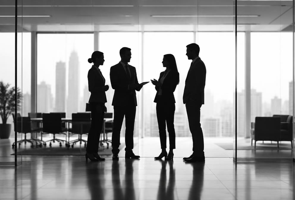 Equipo de trabajo en oficina